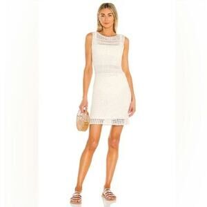 Anthropologie Line & Dot Karolina Crochet White Dress Size: M